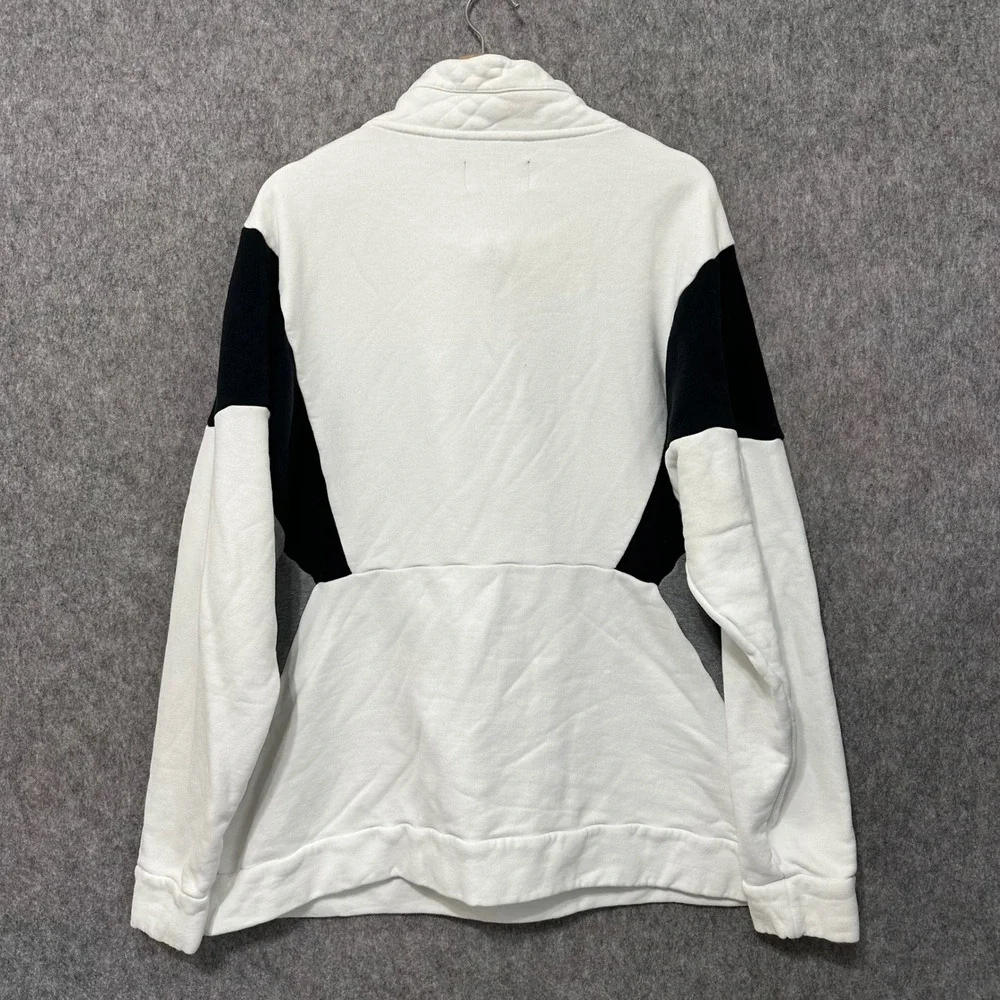 Jordan‎ Flight Tech Pullover Mens XXL White Black Colorblock 1/4 Zip Sweatshirt